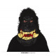 MASCHERA GIGANTE LATTICE GORILLA CON PELO NERO HORROR PER TRAVESTIMENTI DI HALLOWEEN SCENE E SPETTACOLI A TEMA HORROR