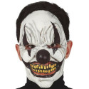 MASCHERA CLOWN ROCK STAR HORROR IN LATTICE COPRIVISO PAGLIACCIO NASO NERO PER TRAVESTIMENTI HALLOWEEN E SCENE HORROR