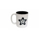 TAZZA MUG COLAZIONE IN CERAMICA 9,5X8CM CON SCATOLA FC JUVENTUS OFFICIAL PRODUCT TAZZA BIANCA STELLA NERA CON LOGO NERO