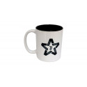 TAZZA MUG COLAZIONE IN CERAMICA 9,5X8CM CON SCATOLA FC JUVENTUS OFFICIAL PRODUCT TAZZA BIANCA STELLA NERA CON LOGO NERO