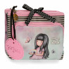 BEAUTY DA VIAGGIO APRIBILE 3 ZIP GORJUSS SOMEWHERE SANTORO LONDON ORIGINAL 27X17X10CM 1 ZIP SIMILPELLE 100%PU ECO